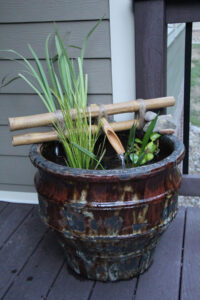 DIY Patio Water Garden with Bamboo Image